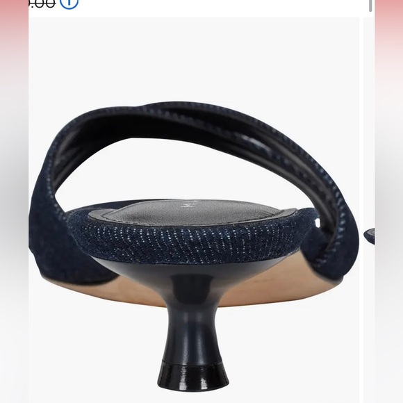 Marc Fisher LTD Women's denim dark blue Tracey Kitten Heel slide Sandal Size 11M - Picture 6 of 9